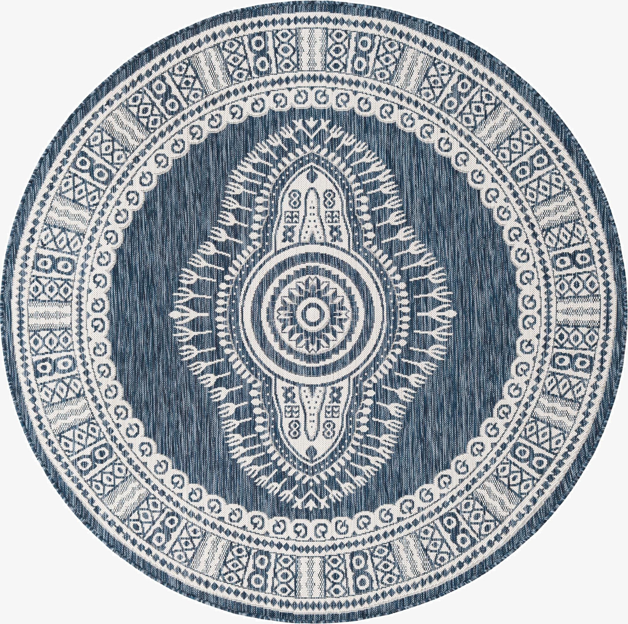 Primary image  6' x 6'  Washable Traditional Indoor / Outdoor Round Rug