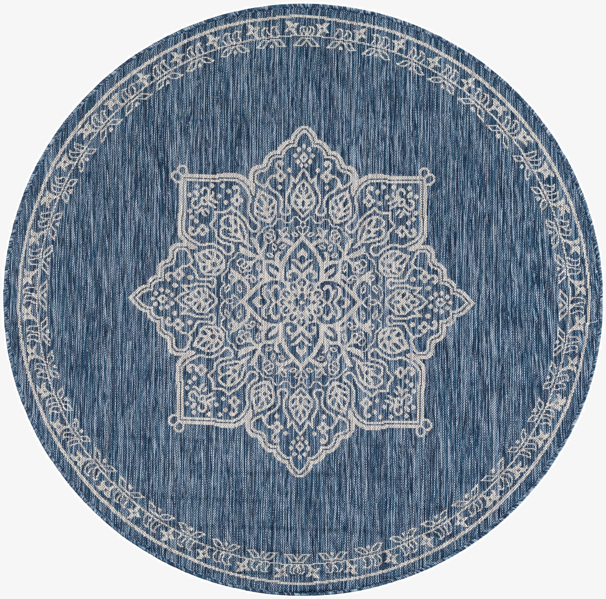  5' 3 x 5' 3  Washable Traditional Indoor / Outdoor Round Rug