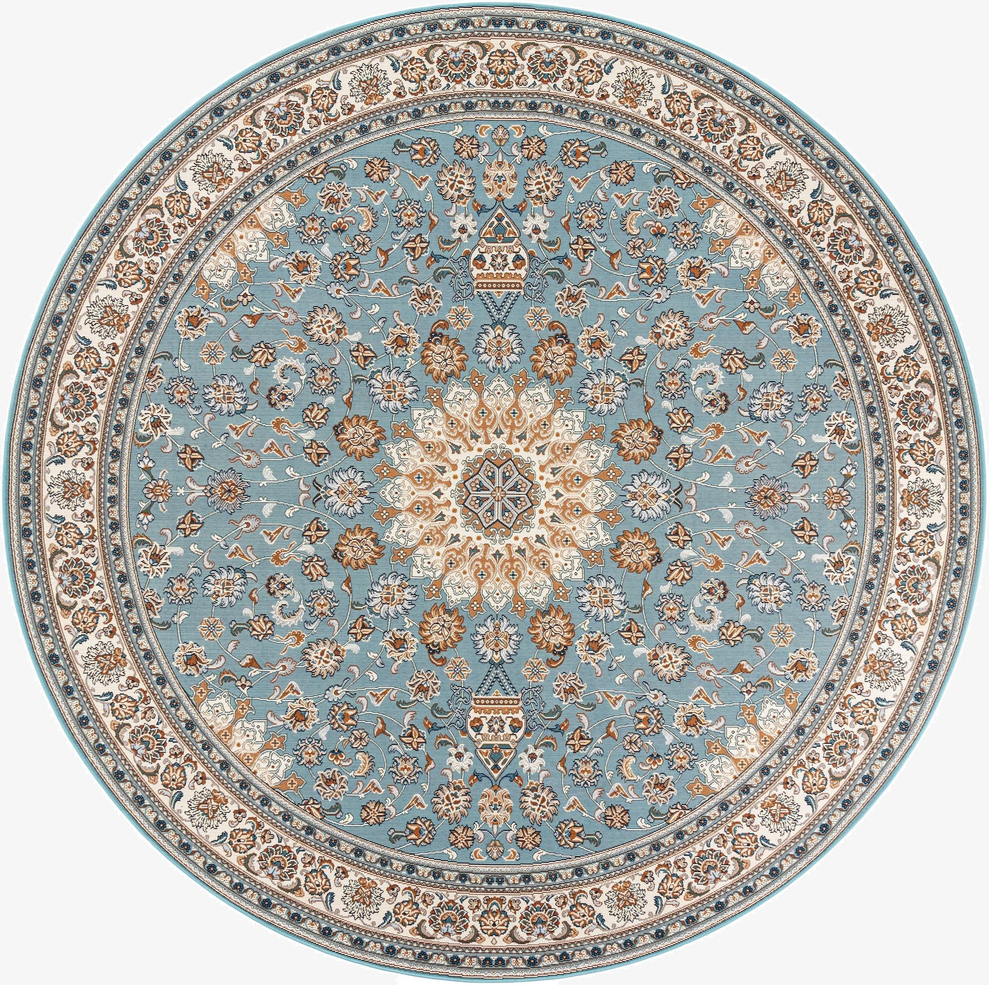  10' x 10'  Washable Traditional Indoor / Outdoor Round Rug