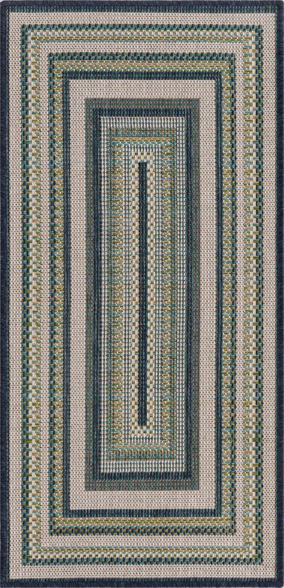  2' x 4'  Washable Baja Indoor / Outdoor Runner Rug