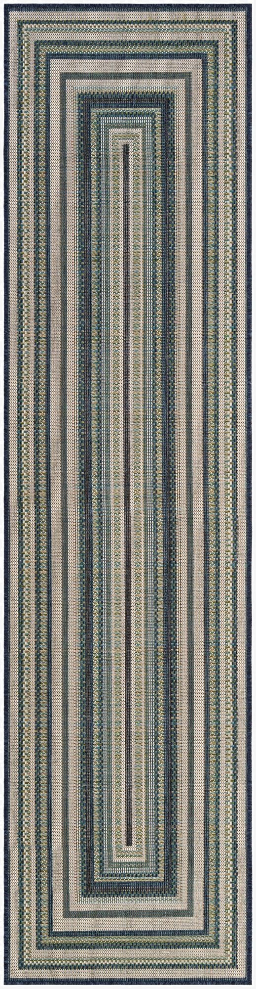  2' 7 x 10'  Washable Baja Indoor / Outdoor Runner Rug