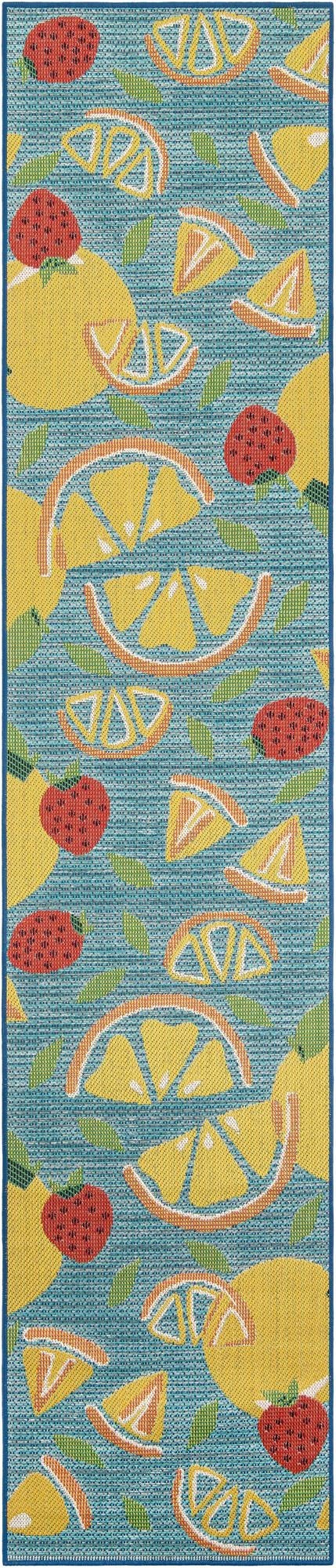  2' 7 x 12'  Washable Baja Indoor / Outdoor Runner Rug
