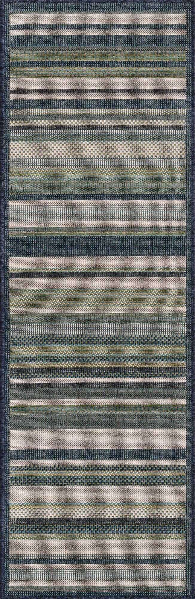  2' x 6'  Washable Baja Indoor / Outdoor Runner Rug