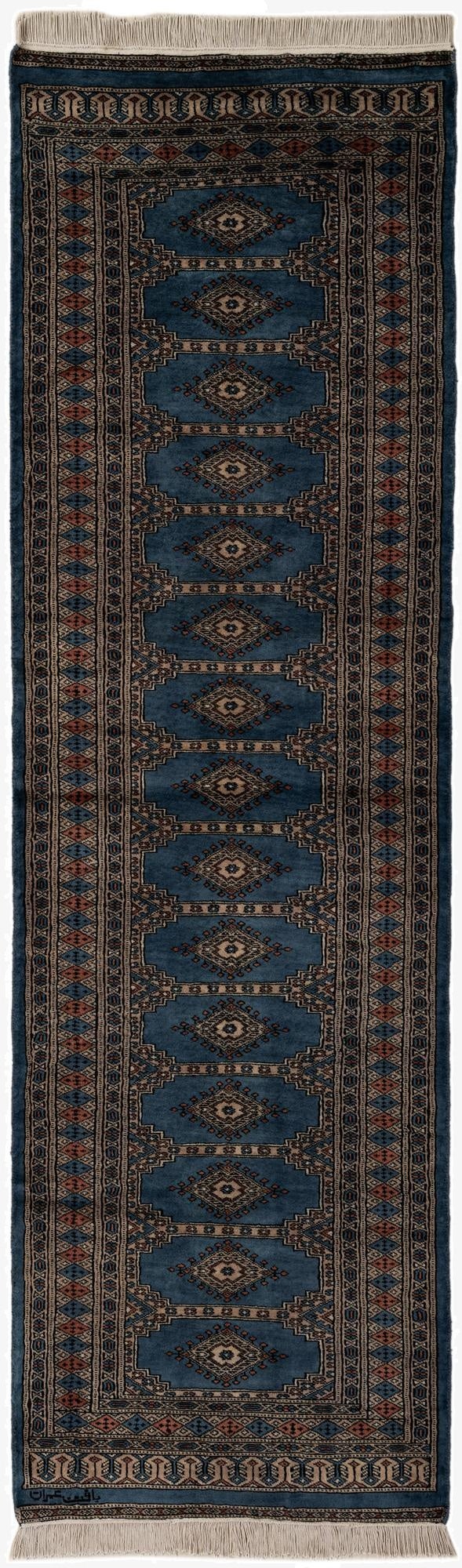  2' 8 x 8' 10  Hand Knotted Bokhara Oriental Wool Runner Rug