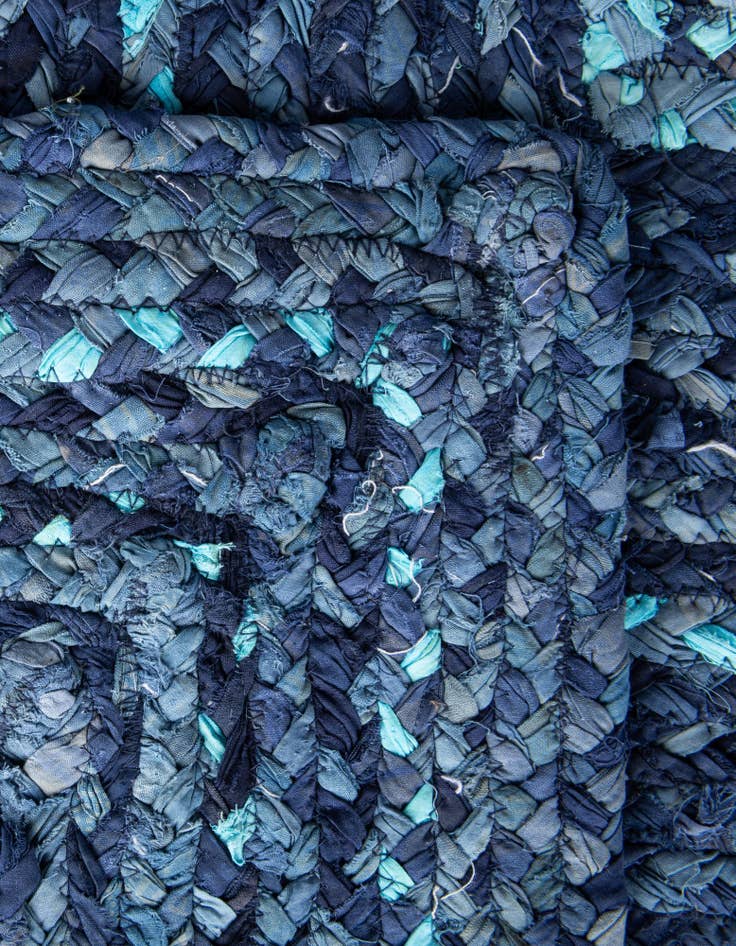 Detail image of  2' 6 x 6' 1  Hand Braided Chindi Runner Rug