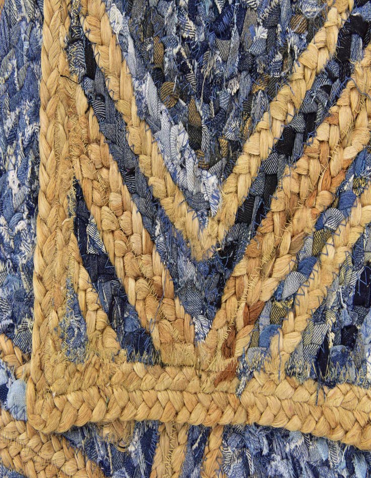 Detail image of  2' 7 x 6' 1  Hand Braided Jute Runner Rug