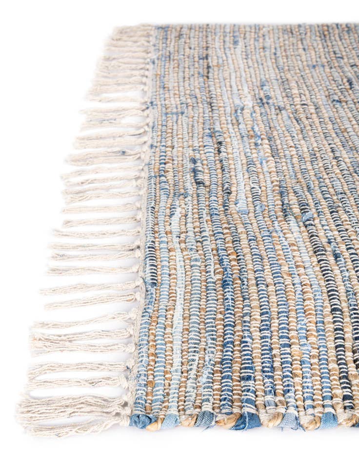 Detail image of  2' 7 x 10'  Hand Woven Chindi Jute Runner Rug