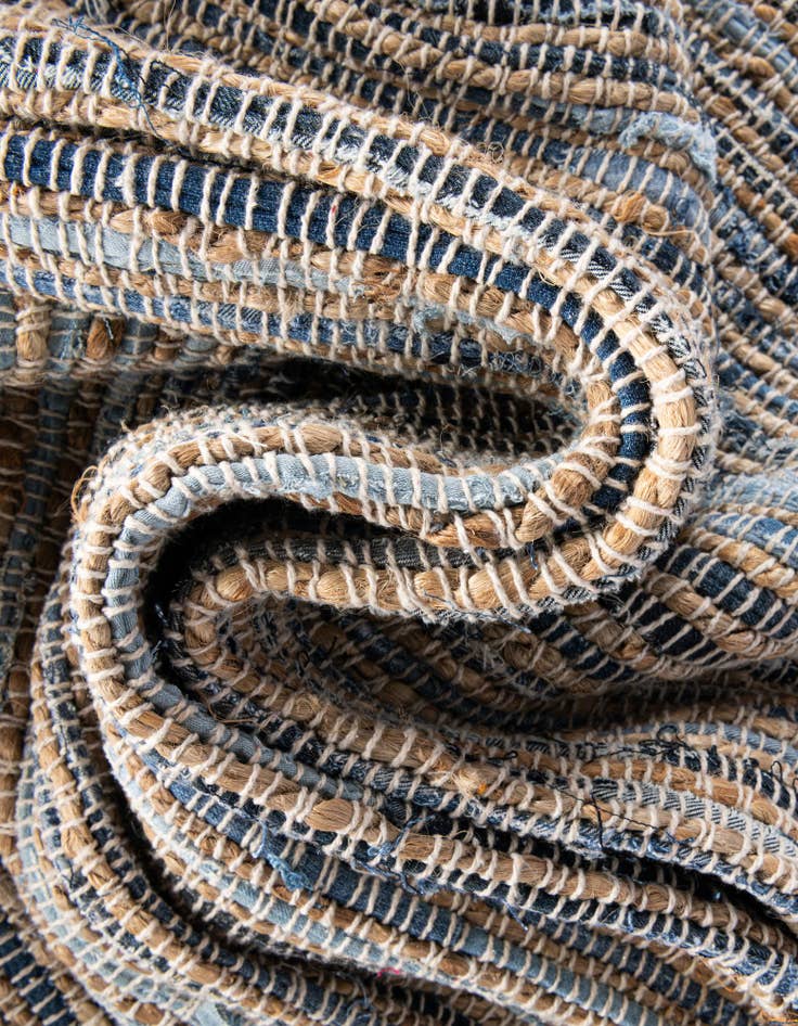 Detail image of  2' 7 x 10'  Hand Woven Chindi Jute Runner Rug