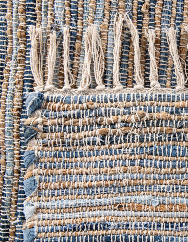 Detail image of  2' 7 x 10'  Hand Woven Chindi Jute Runner Rug