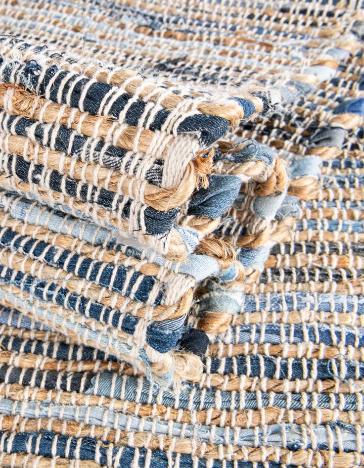Detail image of  2' 7 x 10'  Hand Woven Chindi Jute Runner Rug