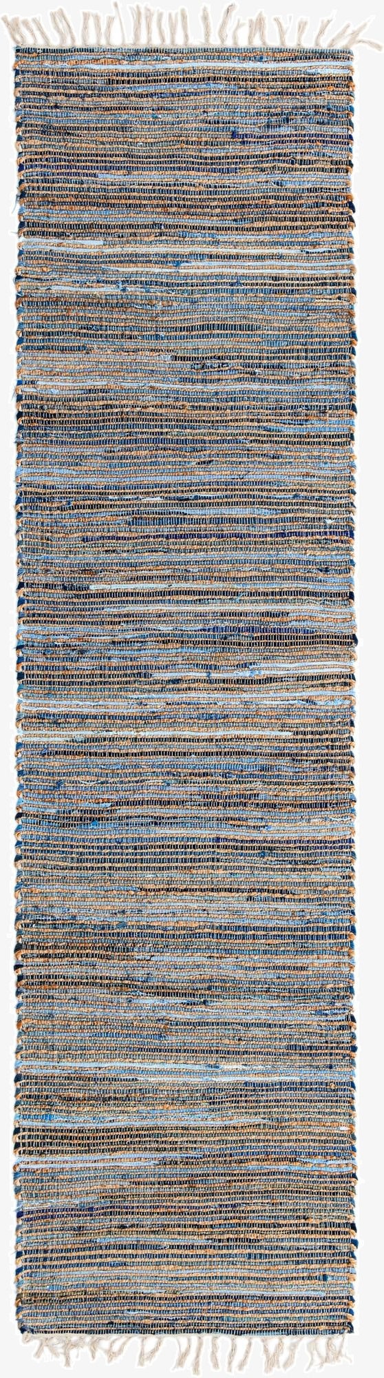  2' 7 x 10'  Hand Woven Chindi Jute Runner Rug