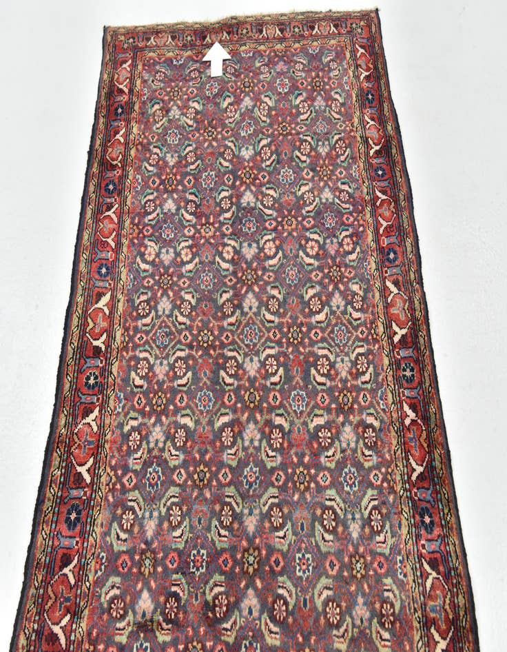 Detail image of  3' 5 x 10'  Hand Knotted Farahan Persian Wool Runner Rug