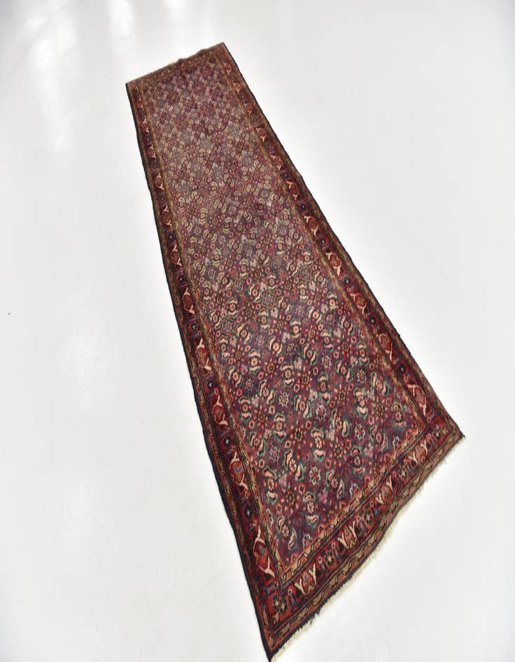 Detail image of  3' 5 x 10'  Hand Knotted Farahan Persian Wool Runner Rug