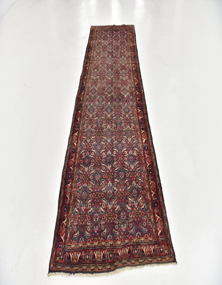 Detail image of  3' 5 x 10'  Hand Knotted Farahan Persian Wool Runner Rug