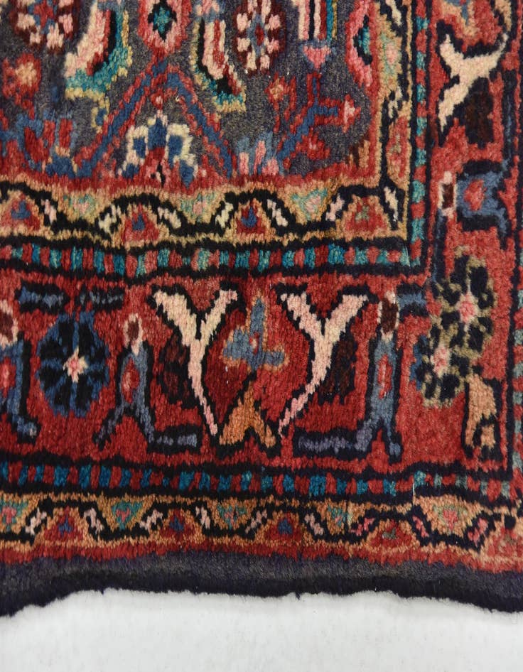 Detail image of  3' 5 x 10'  Hand Knotted Farahan Persian Wool Runner Rug