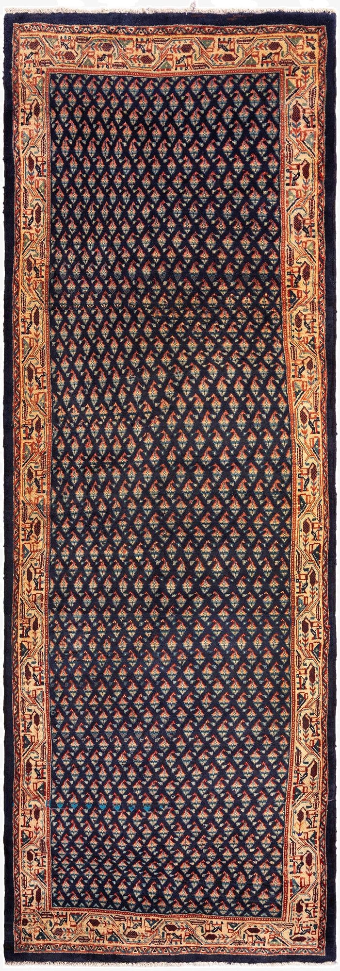  3' 7 x 11' 5 Hamedan Wool Runner Rug