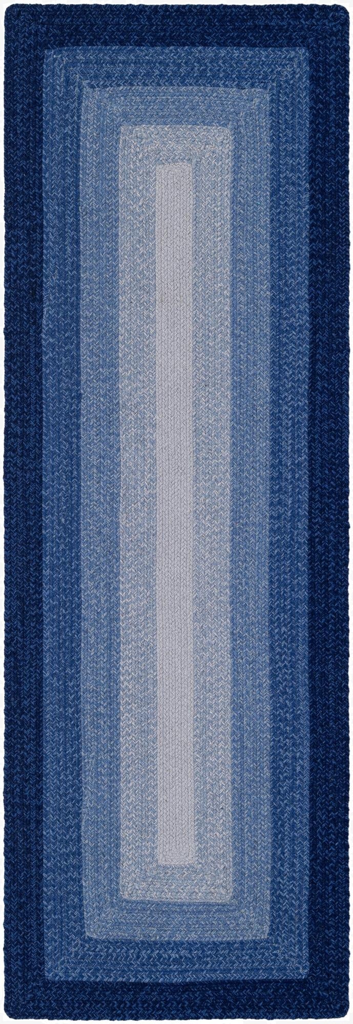  2' 7 x 8' Hand Braided Wool Runner Rug