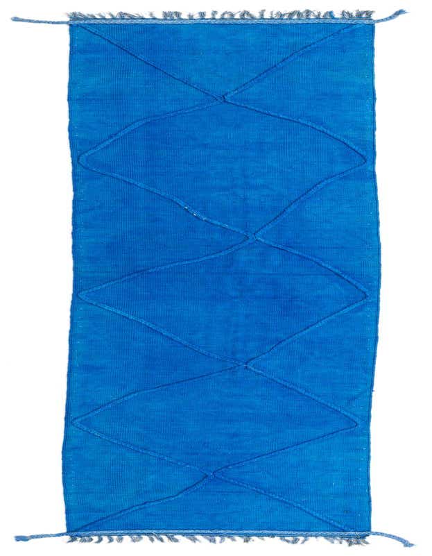 A 10 ft blue wool runner rug with a flatweave texture and a subtle diamond pattern, perfect for a hallway.