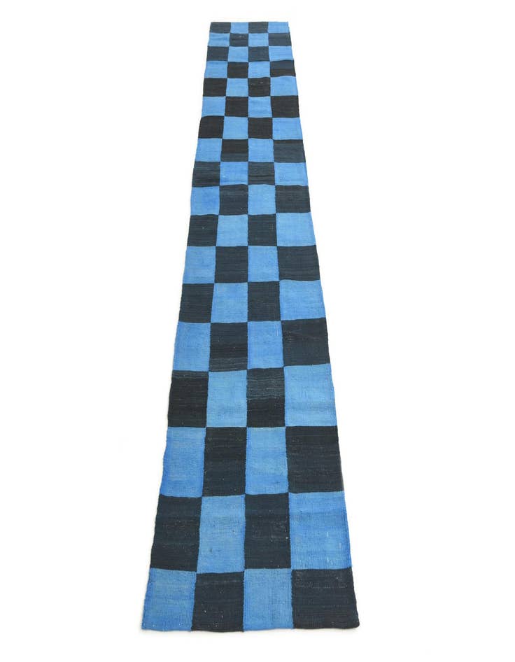 Detail image of  2' 6 x 11' 5  Hand Woven Kilim Modern Wool Runner Rug