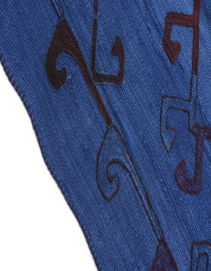 Detail image of  3' 7 x 8' 8  Hand Woven Kilim Suzani Wool Runner Rug