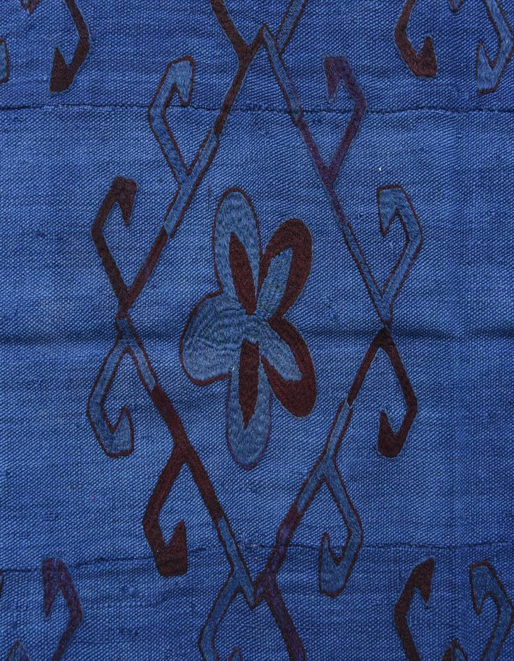 Detail image of  3' 7 x 8' 8  Hand Woven Kilim Suzani Wool Runner Rug