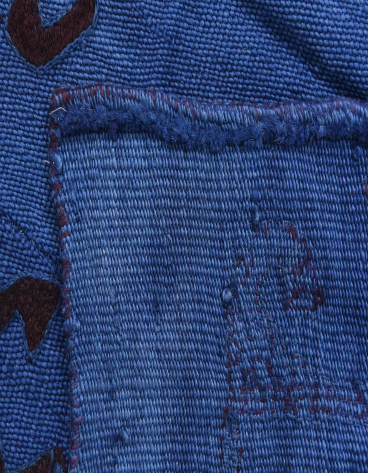 Detail image of  3' 7 x 8' 8  Hand Woven Kilim Suzani Wool Runner Rug