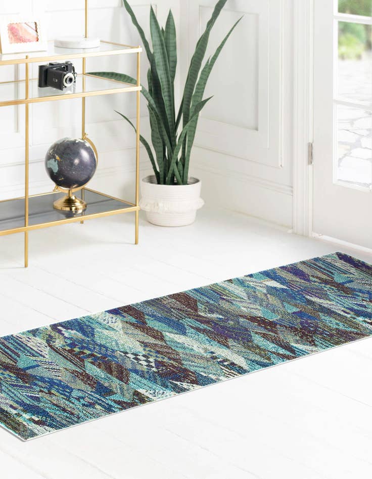 Detail image of  2' 2 x 6' 9  Washable Mesa Runner Rug