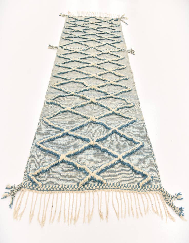Detail image of  4' 8 x 9' 7  Hand Knotted Moroccan Wool Runner Rug
