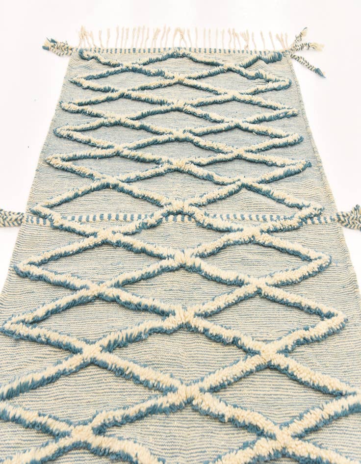 Detail image of  4' 8 x 9' 7  Hand Knotted Moroccan Wool Runner Rug