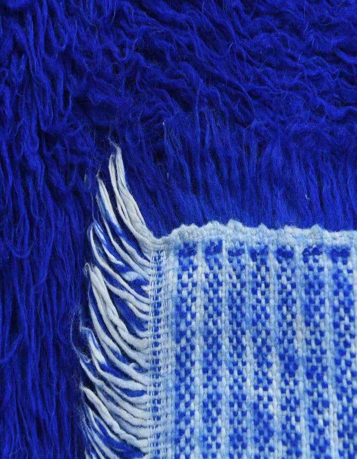 Detail image of  2' 2 x 4'  Hand Knotted Moroccan Wool Runner Rug