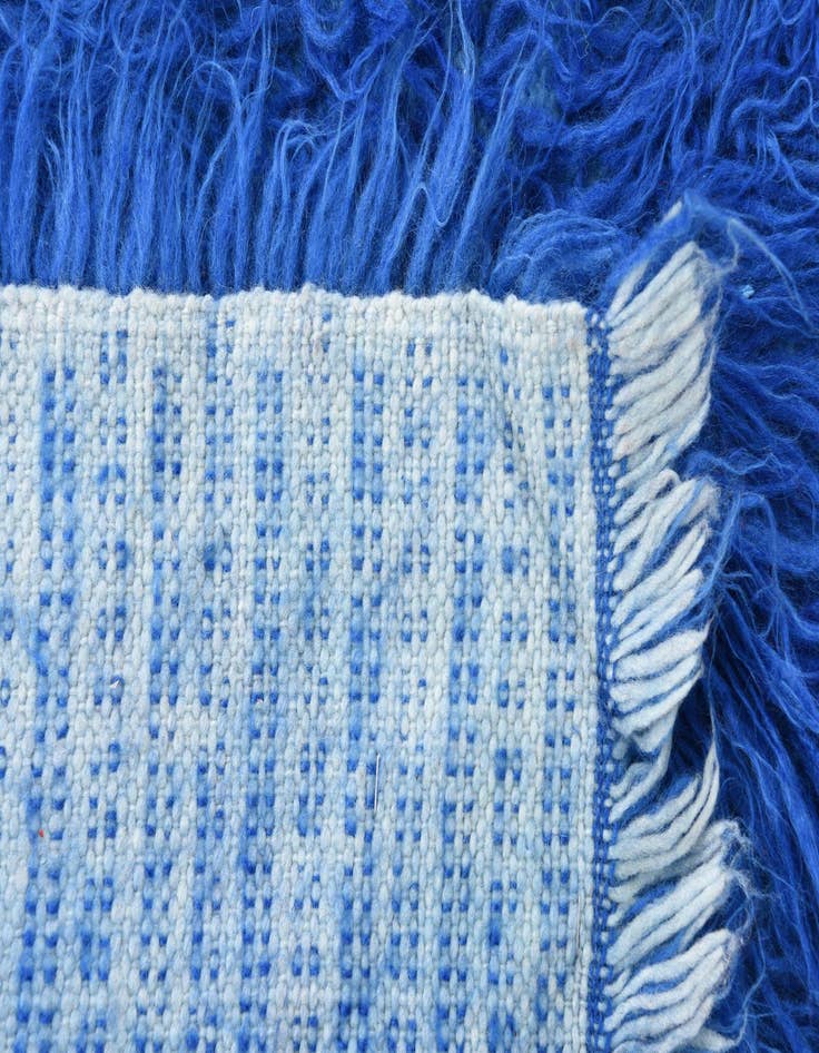 Detail image of  2' x 4'  Hand Knotted Moroccan Wool Runner Rug