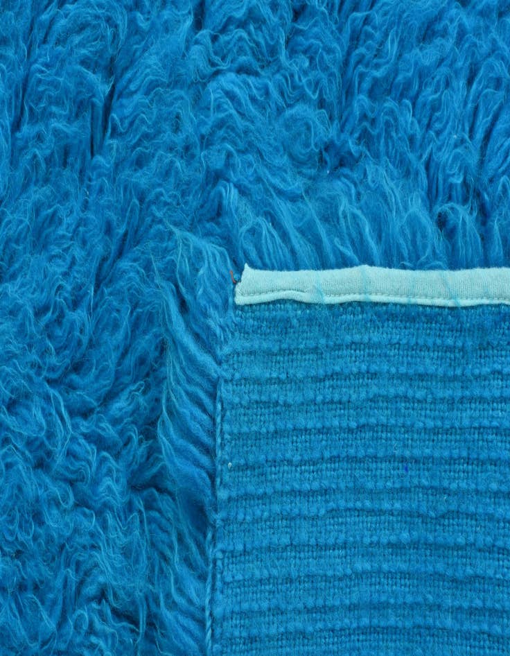 Detail image of 2' 8 x 6' 9 Hand Knotted Moroccan Wool Runner Rug