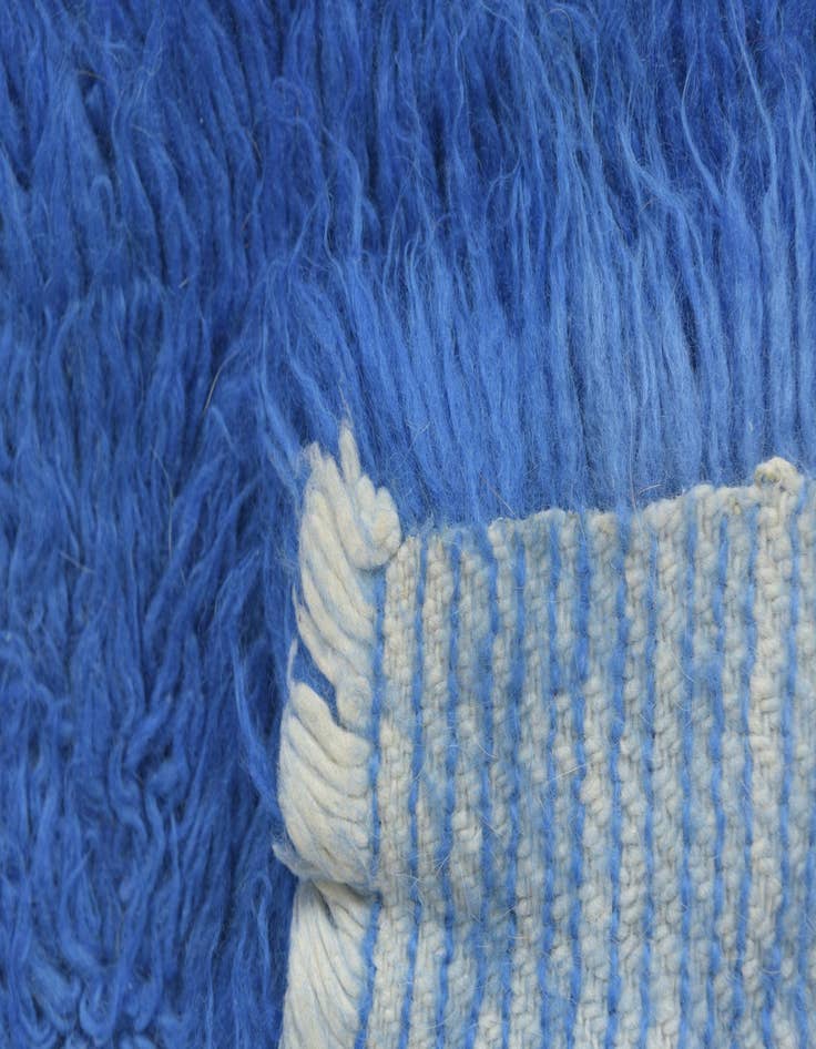 Detail image of  2' 4 x 4' 8  Hand Knotted Moroccan Wool Runner Rug