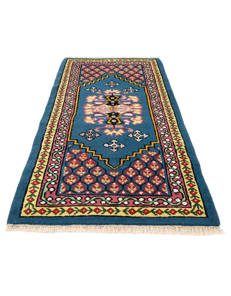 Detail image of  2' 6 x 5'  Hand Knotted Moroccan Wool Runner Rug