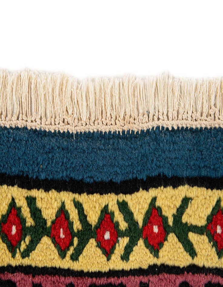 Detail image of  2' 6 x 5'  Hand Knotted Moroccan Wool Runner Rug