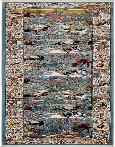 Detail image of  3' x 13' Nain Design Runner Rug