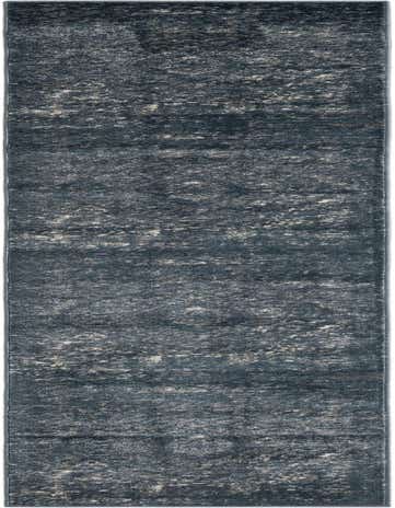 A long 12 ft blue runner rug with a distressed, shabby-chic pattern, ideal for a hallway.