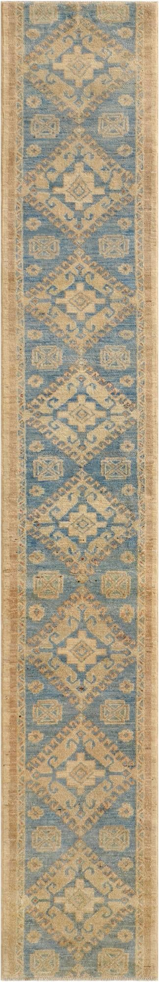 1' 11 x 11' 8  Hand Knotted Oushak Wool Runner Rug