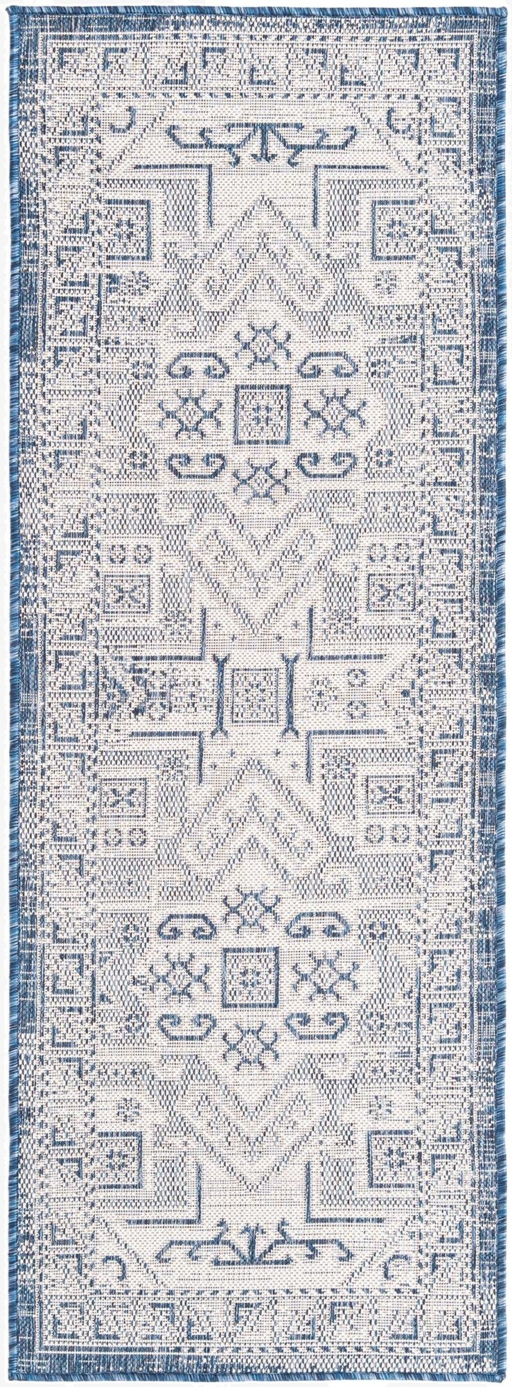  2' x 6'  Washable Aztec Indoor / Outdoor Runner Rug