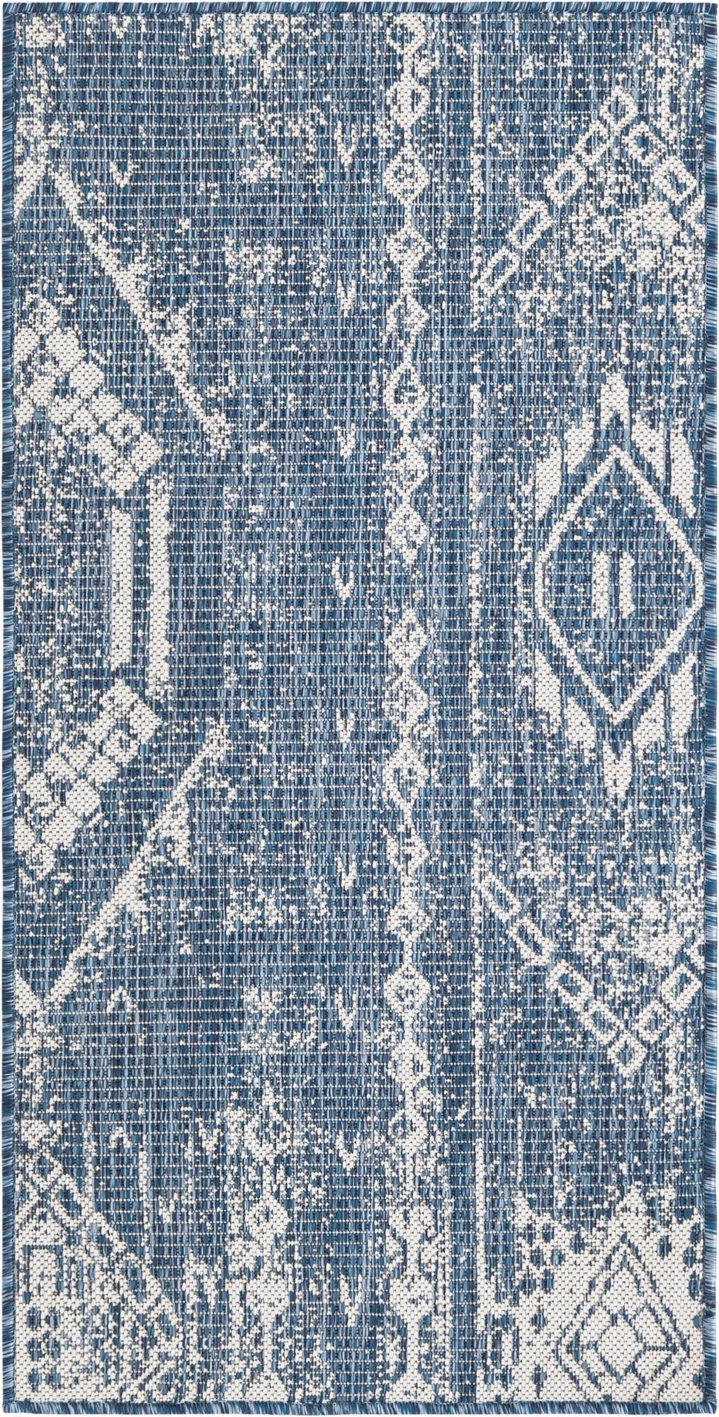  2' x 4'  Washable Bohemian Indoor / Outdoor Runner Rug