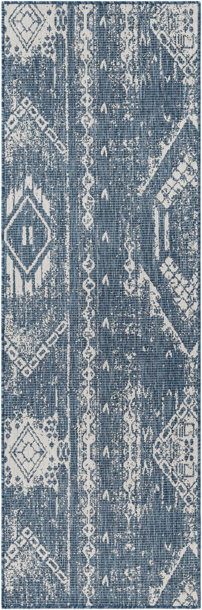  2' x 8'  Washable Bohemian Indoor / Outdoor Runner Rug