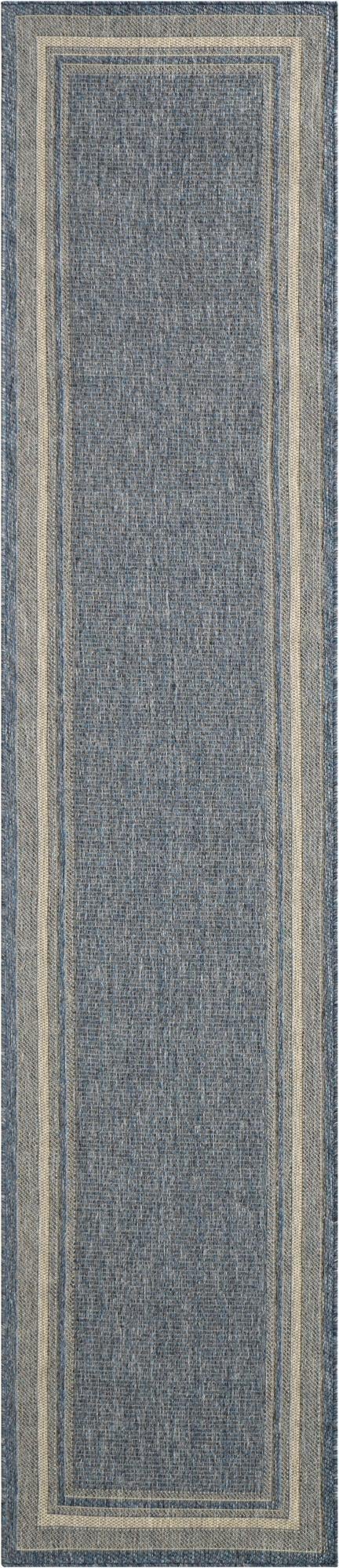  2' 7 x 12'  Washable Border Indoor / Outdoor Runner Rug