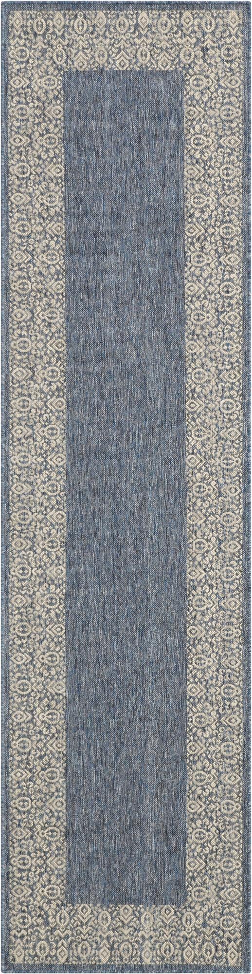  2' 7 x 10'  Washable Border Indoor / Outdoor Runner Rug