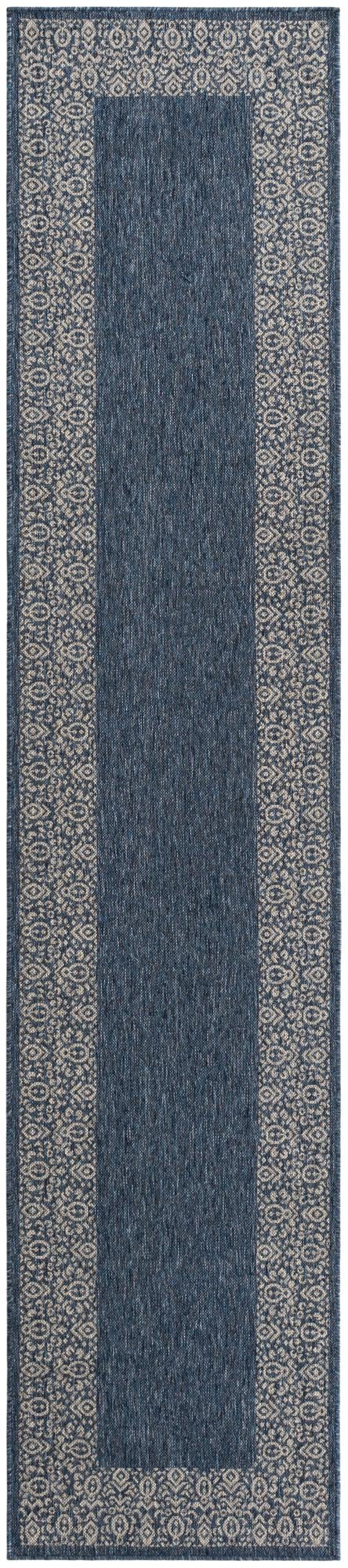  2' 7 x 12'  Washable Border Indoor / Outdoor Runner Rug