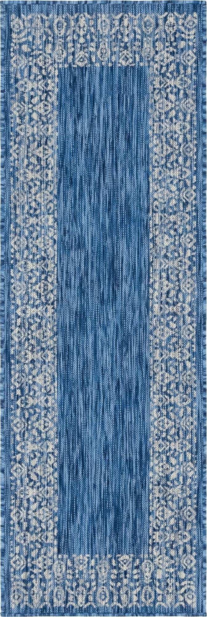  2' x 6'  Washable Border Indoor / Outdoor Runner Rug