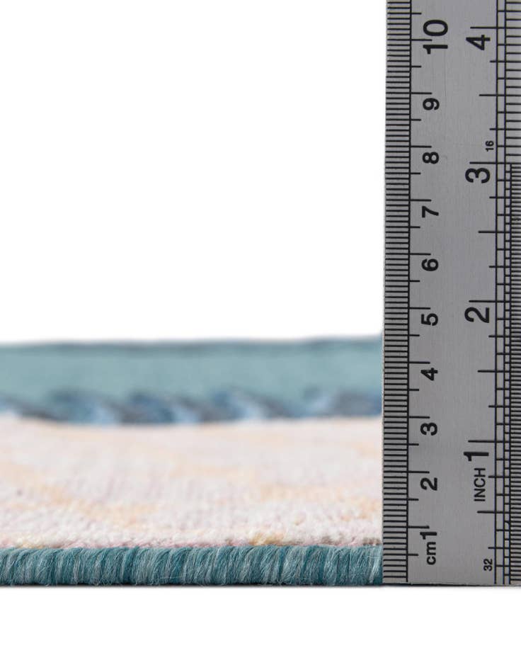 Detail image of  2' 2 x 6'  Washable Botanical Indoor / Outdoor Runner Rug