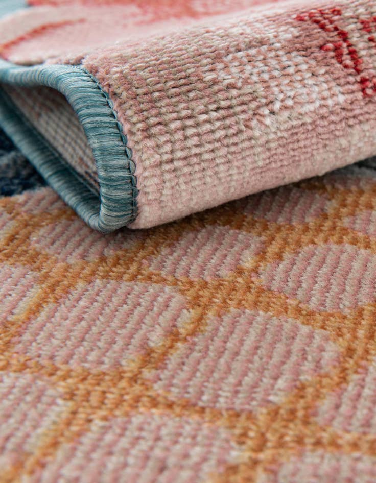 Detail image of  2' 2 x 6'  Washable Botanical Indoor / Outdoor Runner Rug