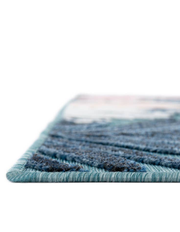 Detail image of  2' 2 x 6'  Washable Botanical Indoor / Outdoor Runner Rug