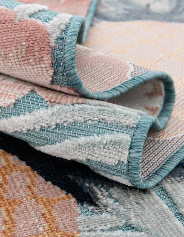 Detail image of  2' 2 x 6'  Washable Botanical Indoor / Outdoor Runner Rug