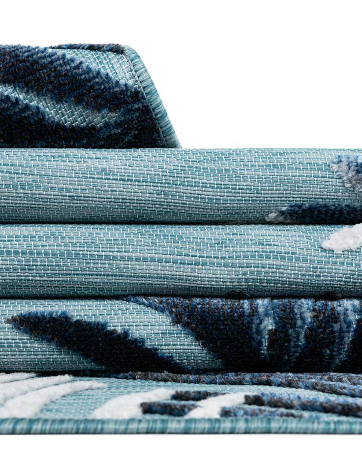 Detail image of  2' 2 x 6'  Washable Botanical Indoor / Outdoor Runner Rug